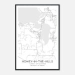 Howey In The Hills Florida Map Poster, Modern Home Decor Wall Art With Map Of Howey In The Hills Florida