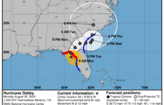 Hurricane Debby Track: See The Storm'S Path As It Nears Florida throughout Map of Hurricane in Florida
