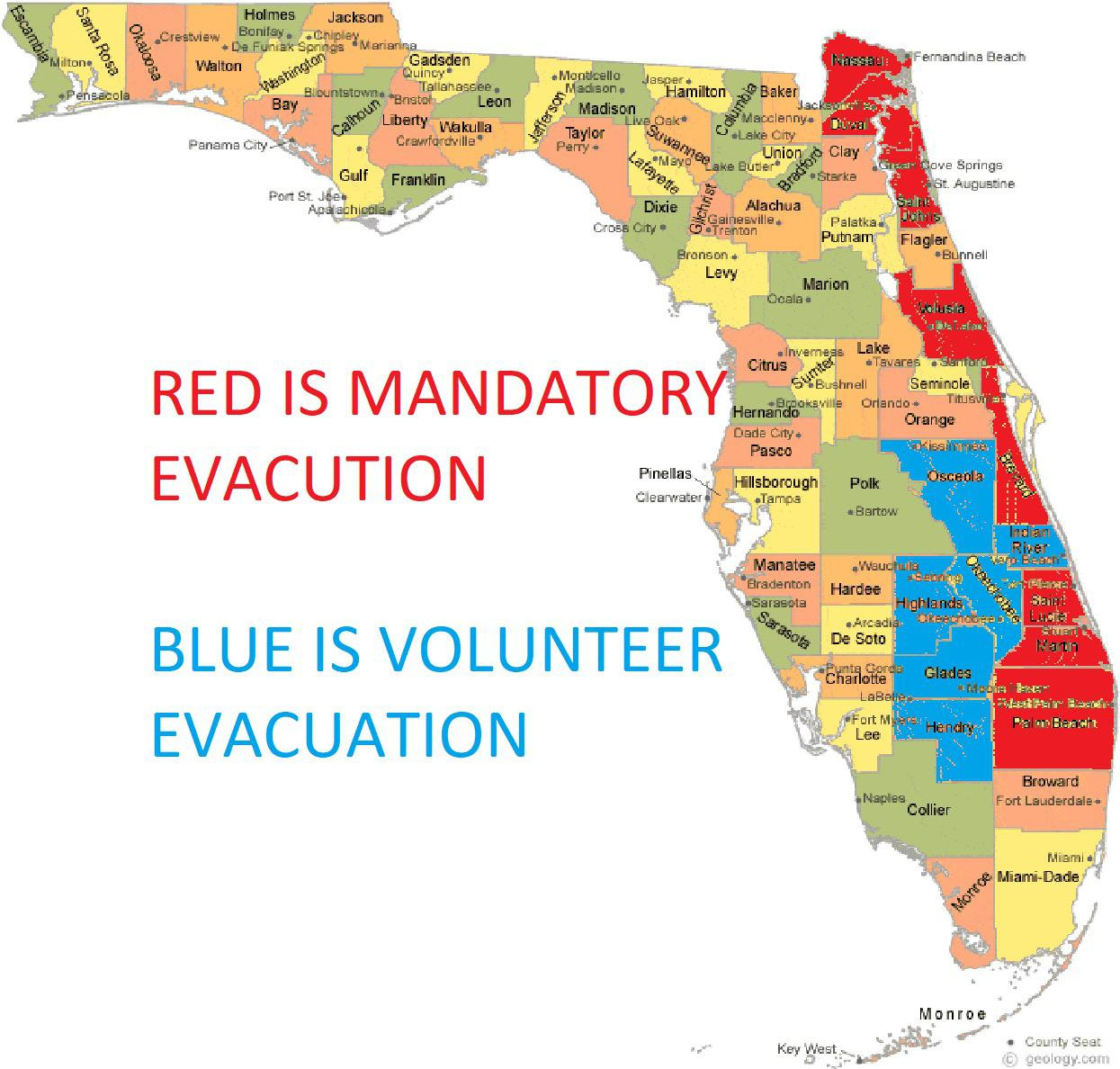 Hurricane Dorian Evacuation Map(If Any Part Of A County Is Under throughout Map Of Evacuation Zone In Florida