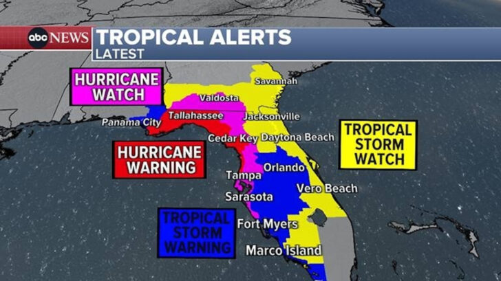 Map of Florida Hurricane Helene Path
