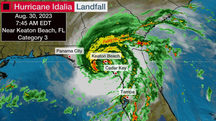 Map of Florida Hurricane Landfalls