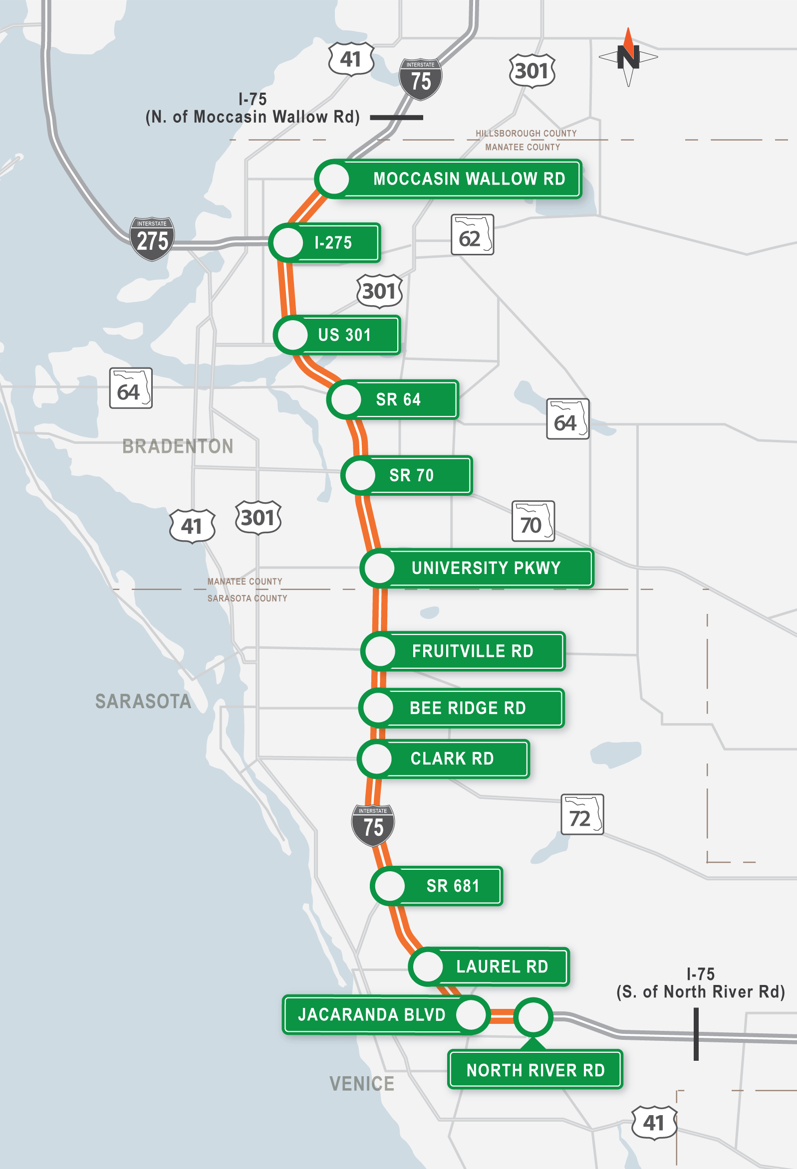 I-75 North Corridor O&amp;amp;D (Full Screen) | Southwest Connect throughout Map of I 75 Florida with Exit Numbers