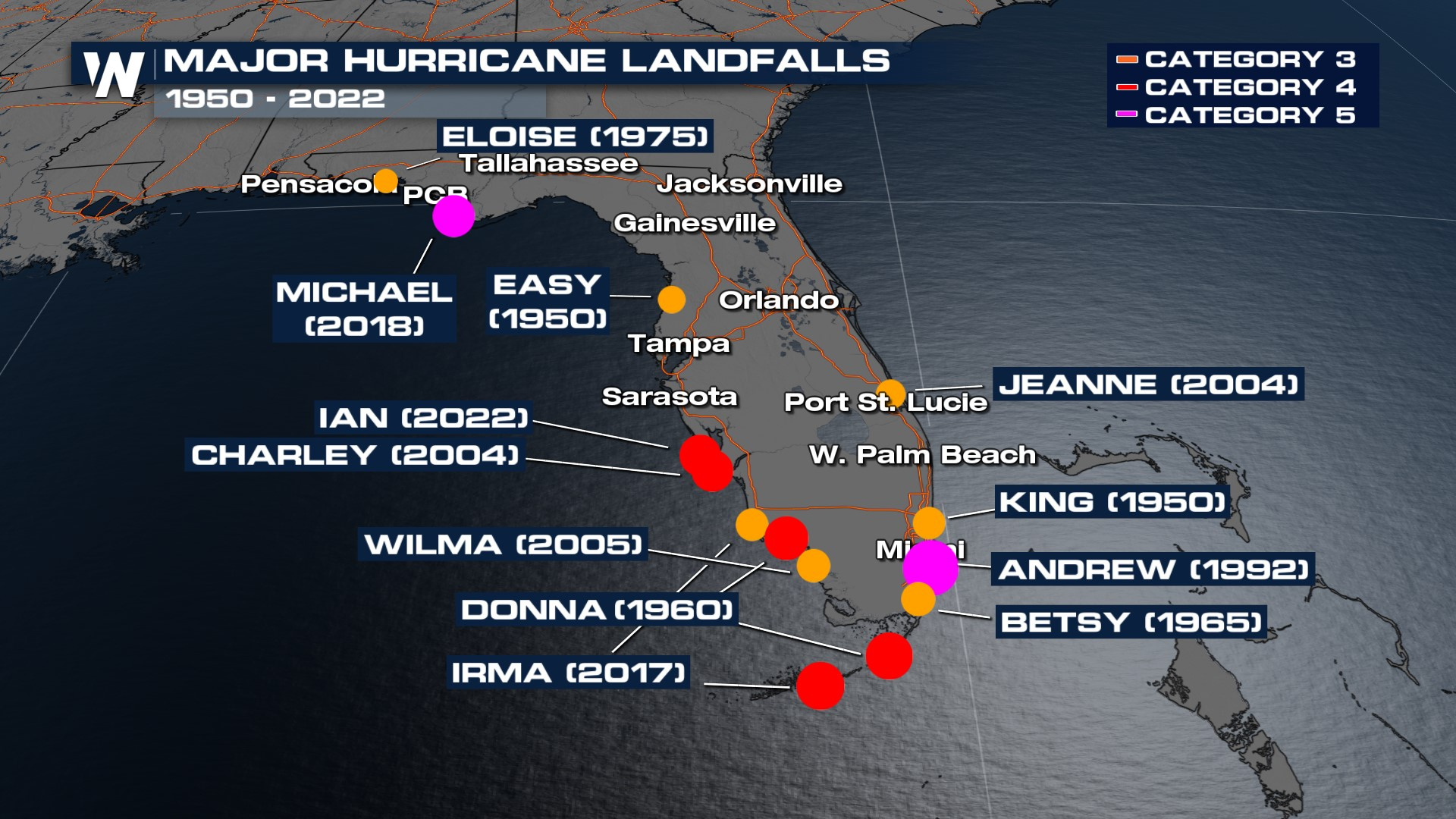 Idalia Makes Landfall In Big Bend Of Florida; Strongest Storm In regarding Map Of Florida Hurricane Landfalls