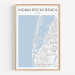 Indian Rocks Beach Map Print, Florida Map Print, Indian Rocks Regarding Map Of Indian Rocks Beach Florida