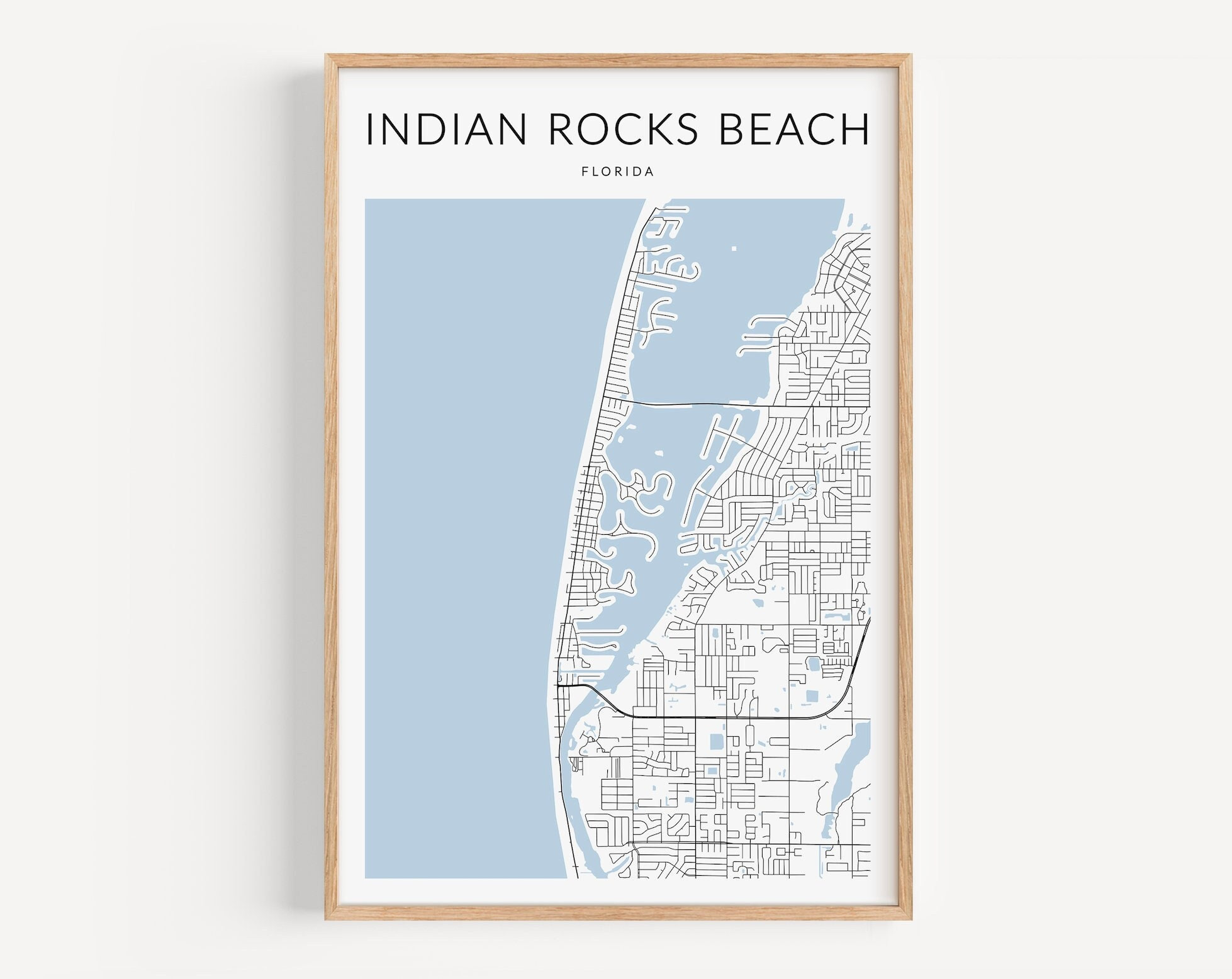 Indian Rocks Beach Map Print, Florida Map Print, Indian Rocks regarding Map of Indian Rocks Beach Florida