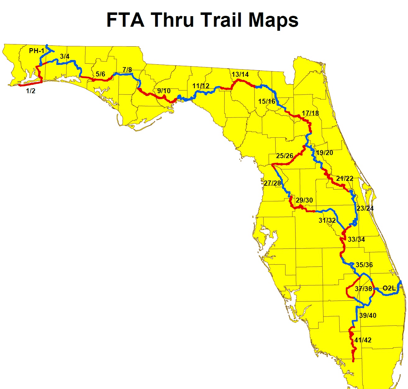 Individual Section – Florida Trail Association in Map of the Florida Trail