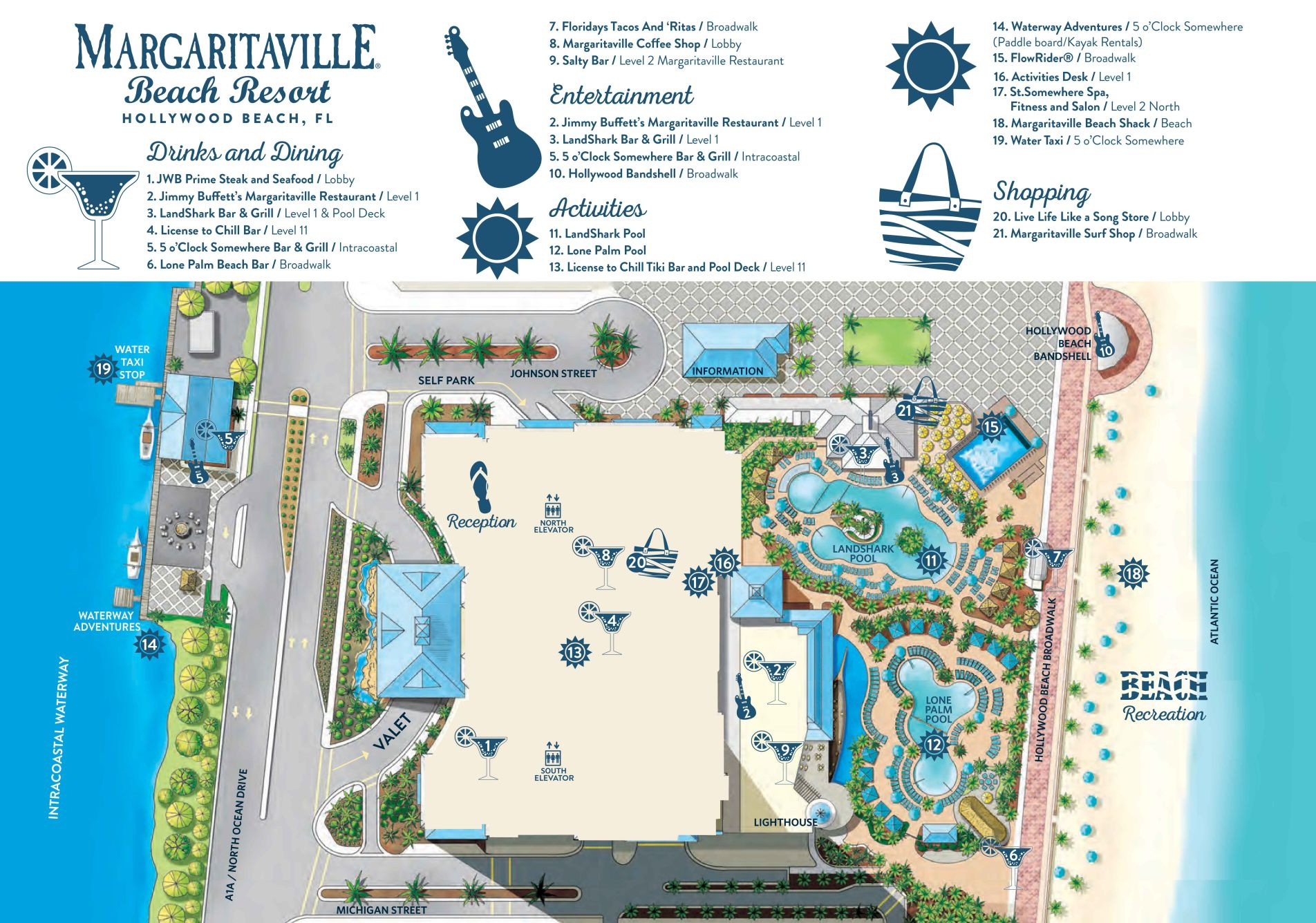 Interactive Resort Map | Margaritaville Hollywood Resort throughout Map Of Hotels In Fort Lauderdale Florida