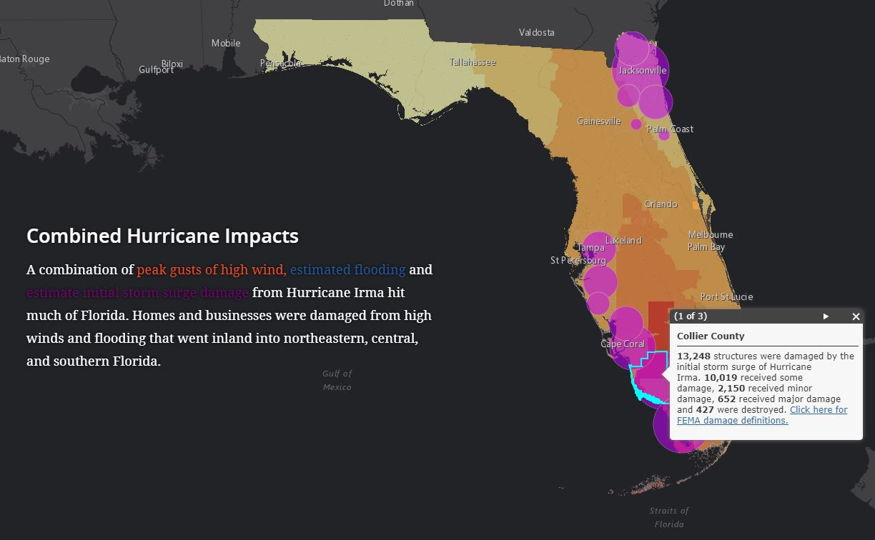Interactive Story Map Shows Hurricane Impacts And Florida&amp;#039;S with Map Of Hurricane In Florida