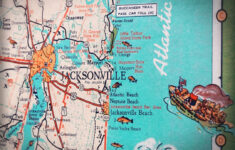 Jacksonville Beach Mayport Atlantic Beach Retro Beach Map Print throughout Map of Atlantic Beach Florida