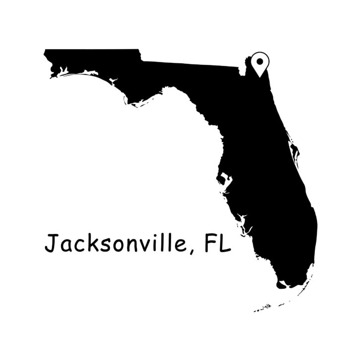 Map of Florida Showing Jacksonville Map of Florida Showing Jacksonville