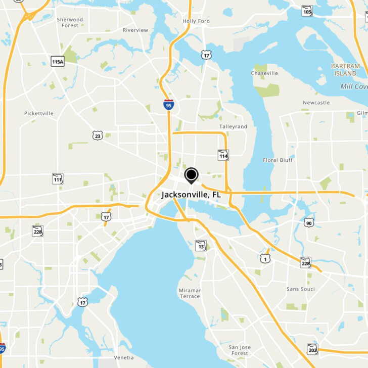 Google Map of Jacksonville Florida