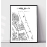 Jensen Beach Map Print | Jensen Beach Florida Map Print | Jensen Inside Map Of Florida Jensen Beach