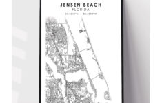 Jensen Beach Map Print | Jensen Beach Florida Map Print | Jensen inside Map Of Florida Jensen Beach