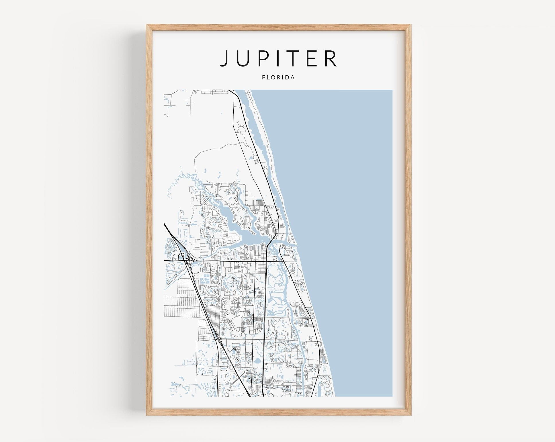 Jupiter Florida Map Print, Jupiter Map Print, Jupiter Florida pertaining to Map Of Jupiter Beach Florida