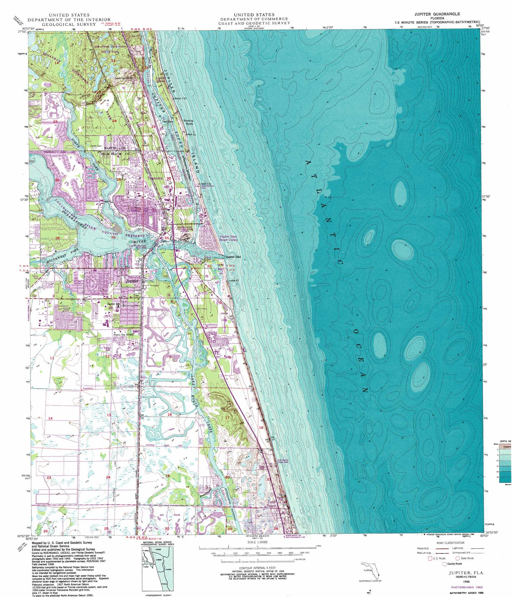Jupiter Topographic Map 1:24,000 Scale, Florida intended for Map Of Jupiter Beach Florida