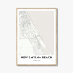 Karte Von New Smyrna Beach Print, New Smyrna Beach Karte Geschenk For Street Map Of New Smyrna Beach Florida