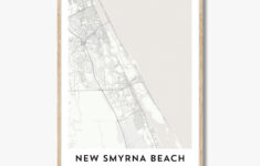 Karte Von New Smyrna Beach Print, New Smyrna Beach Karte Geschenk for Street Map of New Smyrna Beach Florida