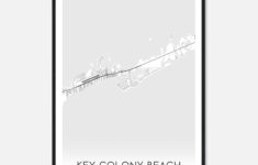 Key Colony Beach Florida Map Poster, Modern Home Decor Wall Art Print -  Custom Maps &amp; Posters regarding Map Of Key Colony Beach Florida