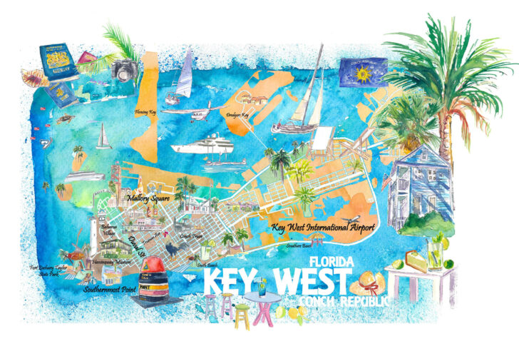Map of Duval Street Key West Florida