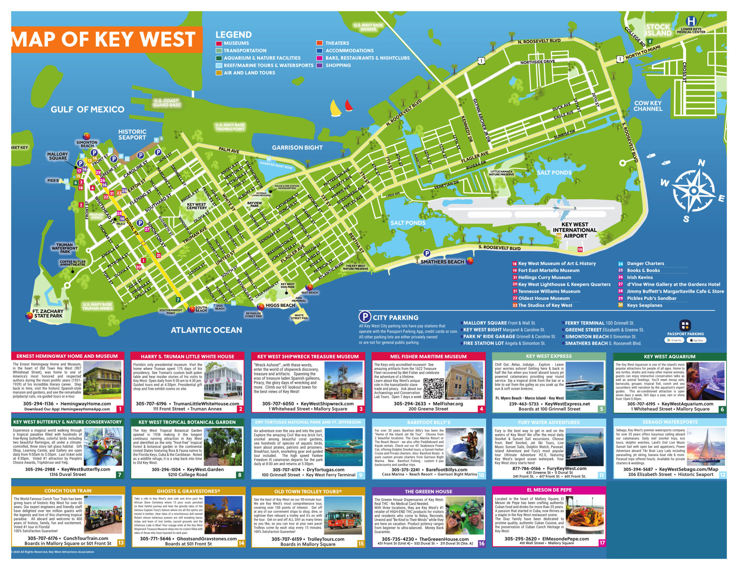 Key West Map – Key West Attractions Association pertaining to Map Of Downtown Key West Florida