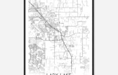 Lady Lake Florida Map Poster, Modern Home Decor Wall Art Print - Custom  Maps &amp; Posters in Map of Lady Lake Florida