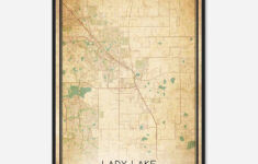 Lady Lake Florida Map Poster, Modern Home Decor Wall Art Print regarding Map Of Lady Lake Florida