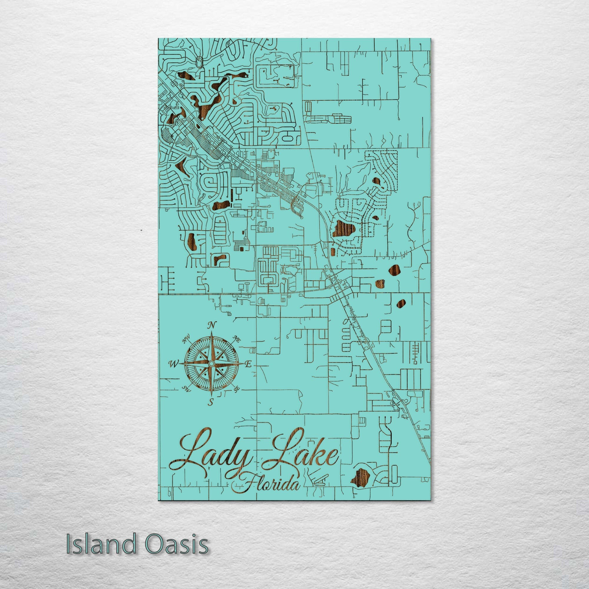Lady Lake, Florida Street Map | Wood Engraved Maps | Wall Art pertaining to Map Of Lady Lake Florida