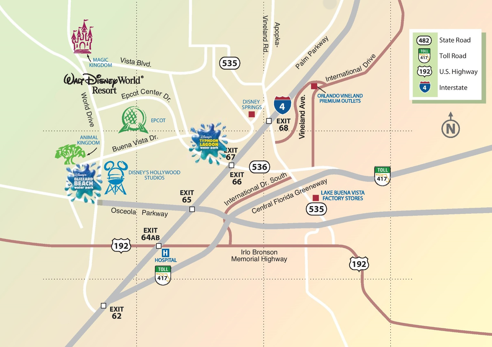 Lake Buena Vista Area Map - Ontheworldmap inside Map Of Buena Vista Florida