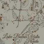 Lake Buena Vista, Fl Wooden Street Map | Burnt Laser Cut Wall Map Regarding Map Of Buena Vista Florida