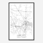 Lake City Florida Map Poster, Modern Home Decor Wall Art Print   Custom  Maps & Posters For Map Of Florida Lake City Lake City Florida Map Poster, Modern Home Decor Wall Art Print   Custom  Maps & Posters For Map Of Florida Lake City