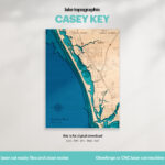 Lake House Decor, Casey Key Map Svg, Wood Wall Decor Gift Within Map Of Casey Key Florida