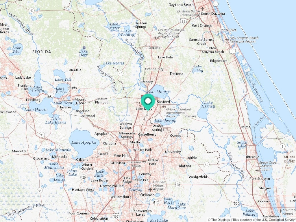 Lake Mary, Florida Mines | The Diggings™ with Map of Lake Mary Florida
