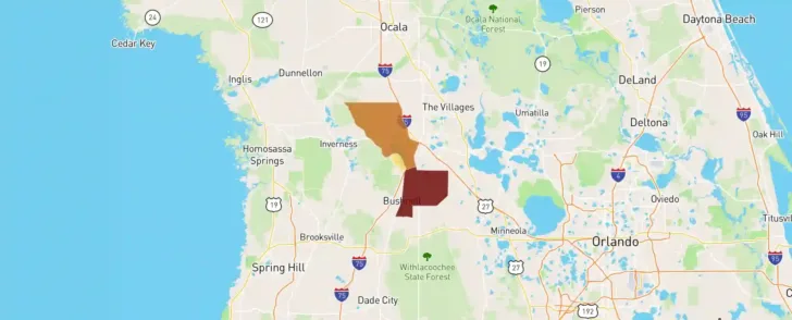 Map of Lake Panasoffkee Florida