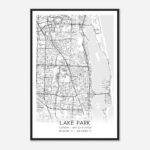 Lake Park Florida Map Poster, Modern Home Decor Wall Art Print   Custom  Maps & Posters For Map Of Lake Park Florida