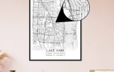 Lake Park Florida Map Poster, Modern Home Decor Wall Art Print - Custom  Maps &amp; Posters throughout Map Of Lake Park Florida