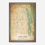 Lake Park Florida Map Poster, Modern Home Decor Wall Art Print Pertaining To Map Of Lake Park Florida