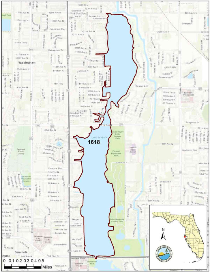 Map of Lake Seminole Florida