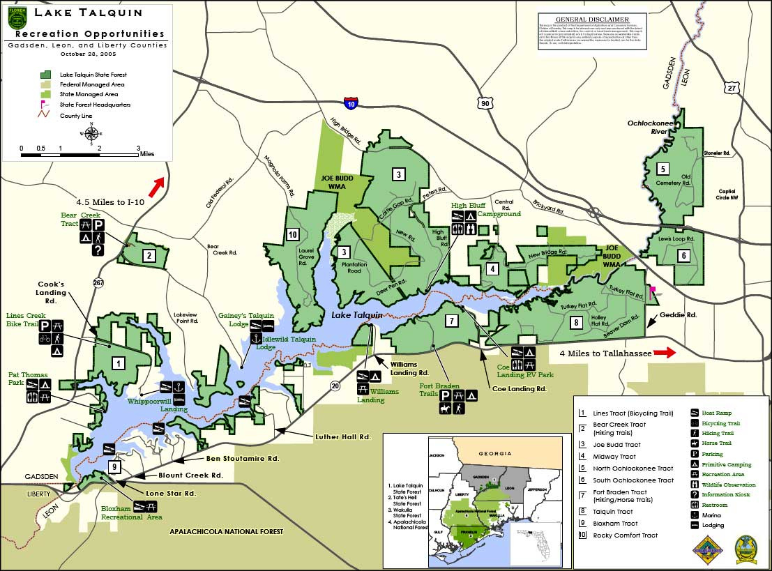 Lake Talquin State Forest intended for Map of Lake Talquin Florida