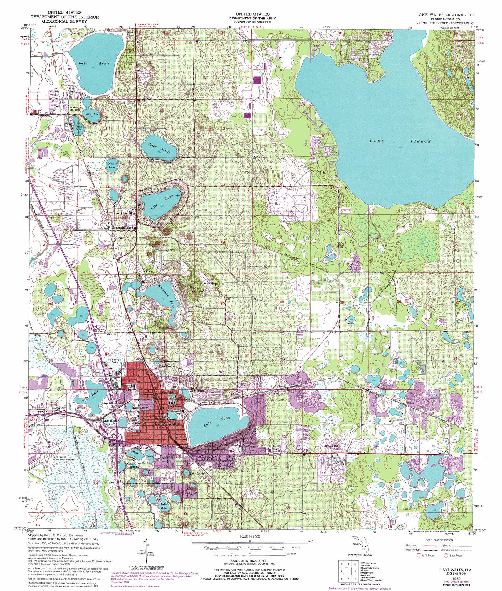 Lake Wales Topographic Map 1:24,000 Scale, Florida pertaining to Map of Lake Wales Florida