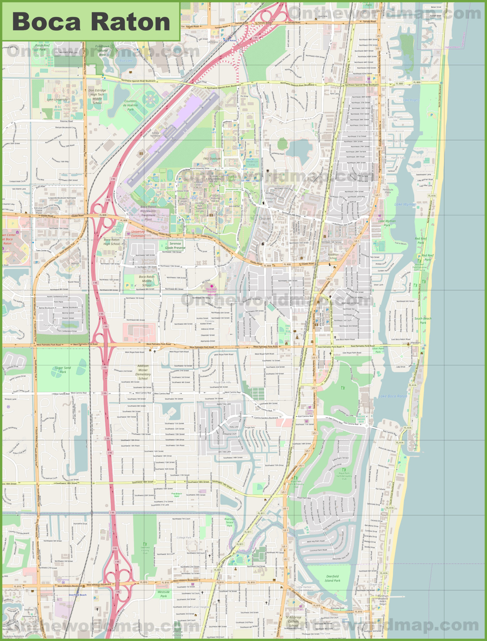 Map Of Boca Raton Florida USA | Maps Of Florida