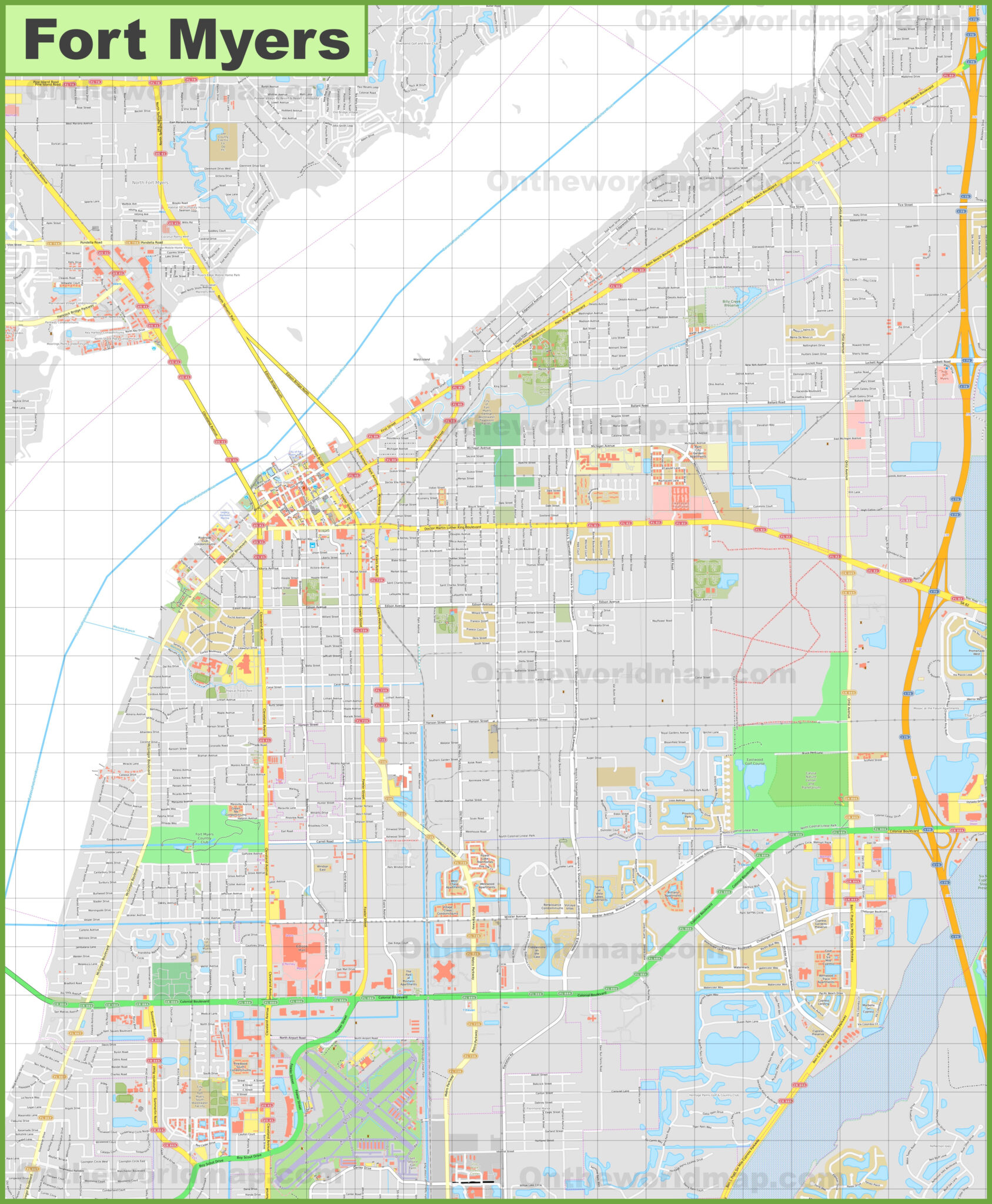 City Map Of Fort Myers Florida | Maps Of Florida