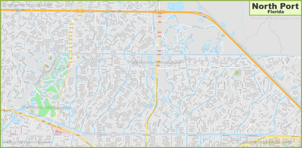 34286 Zip Code Large Detailed Map Of North Port - Ontheworldmap Pertaining To Map Of ...