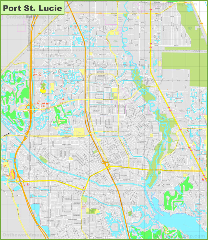 Map of Port St Lucie in Florida