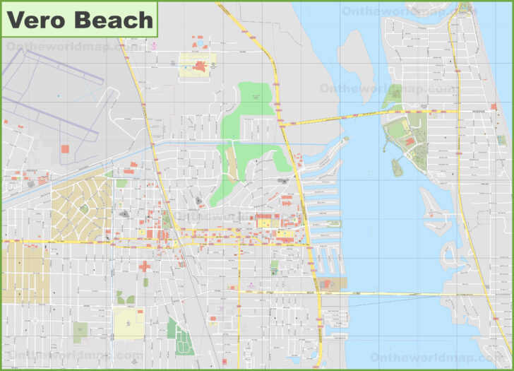 Map of Florida Showing Vero Beach