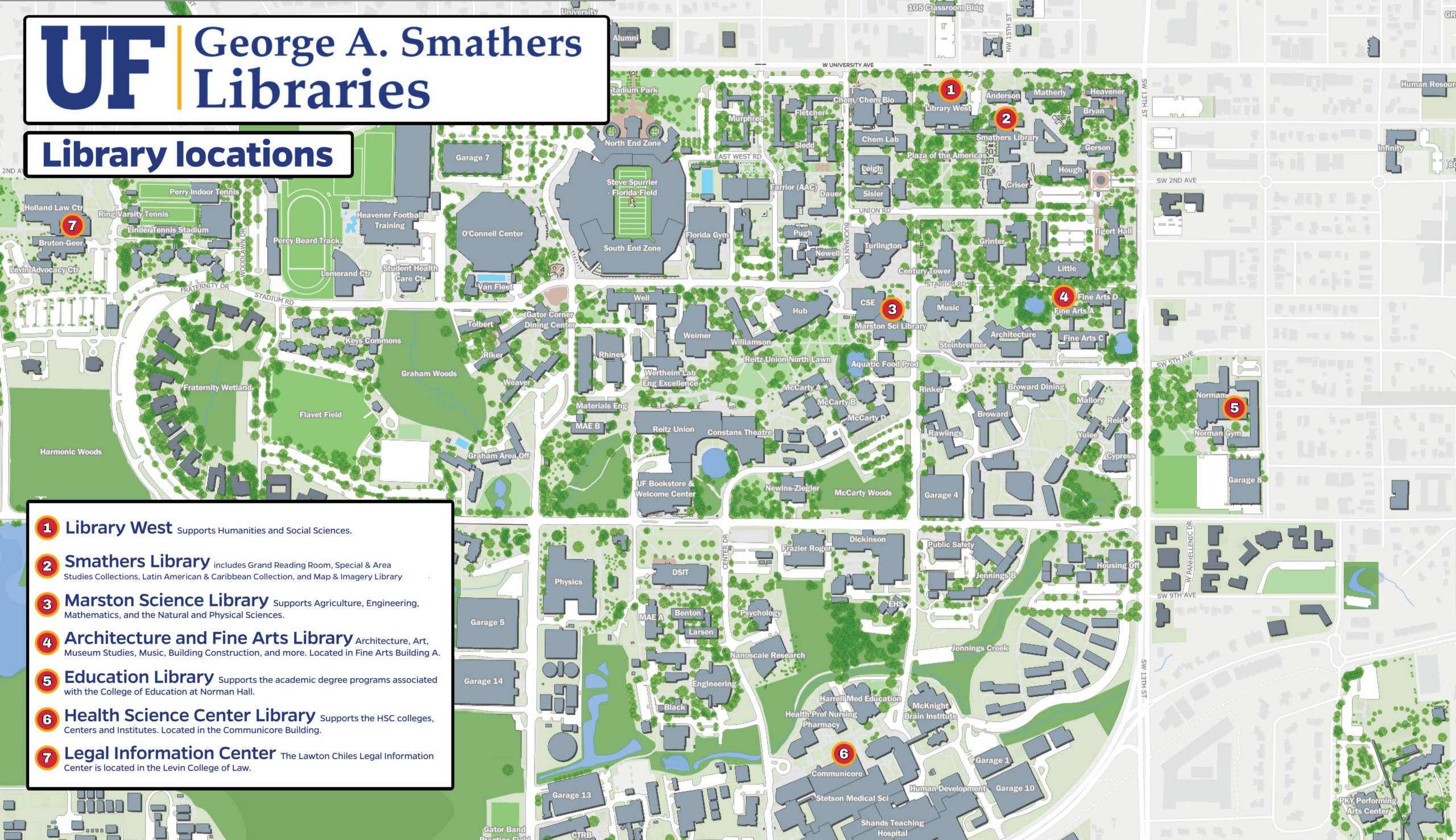 Library Location Map » George A. Smathers Libraries » Uf Libraries in University of West Florida Campus Map