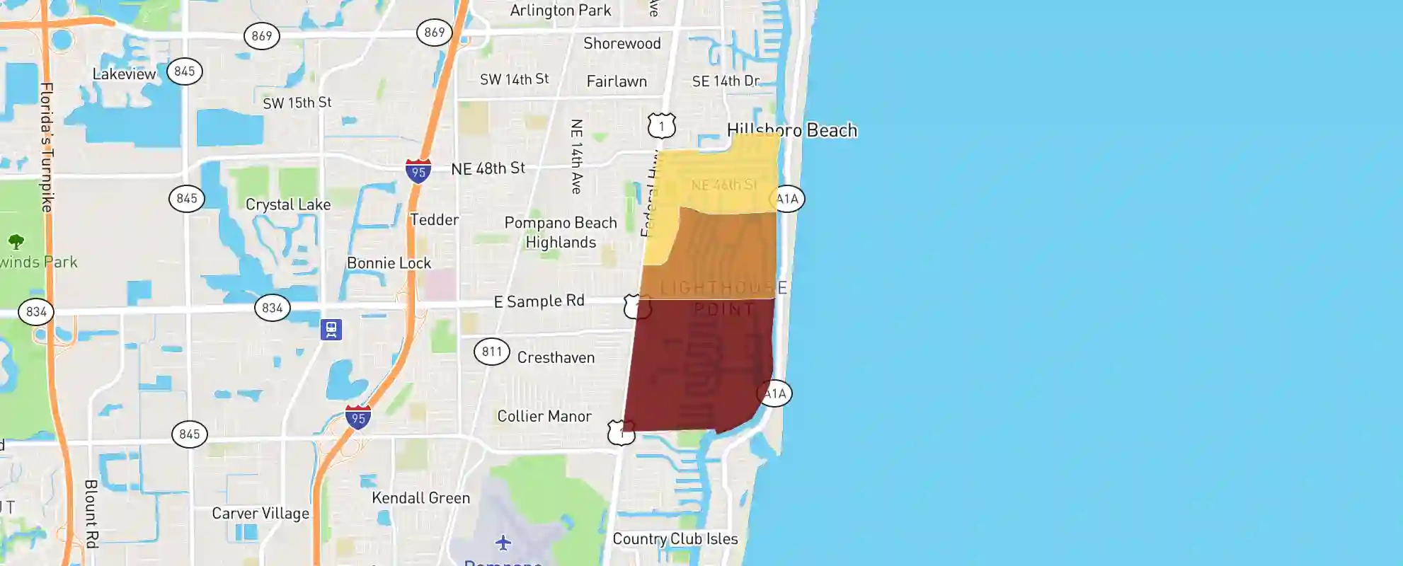 Lighthouse Point, Fl - 33064 - Real Estate Market Data inside Map of Lighthouse Point Florida
