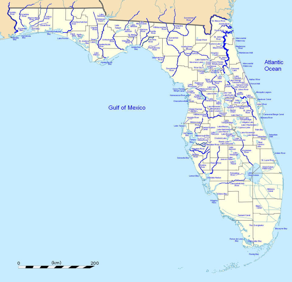 List Of Outstanding Florida Waters - Wikipedia within Map Of Florida Rivers