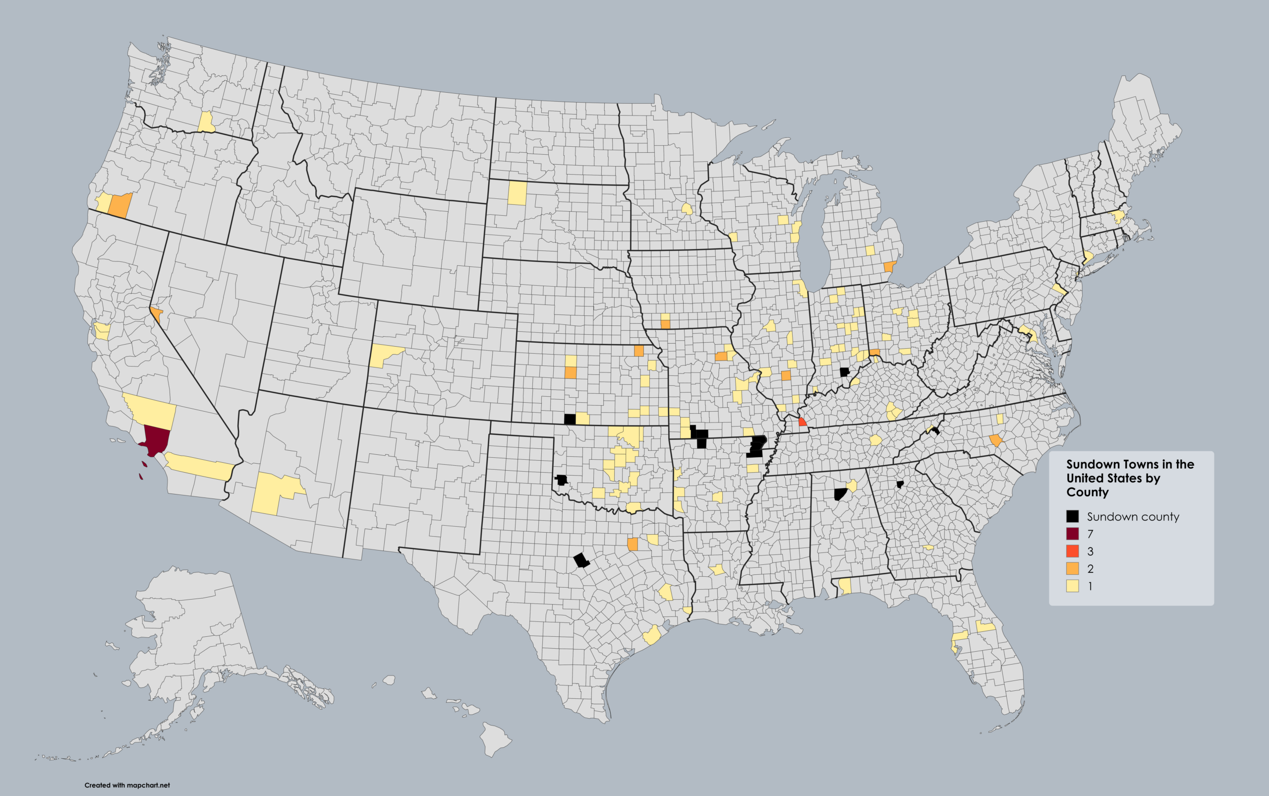 List Of Sundown Towns In The United States - Wikipedia within List Of Sundown Towns In Florida Map