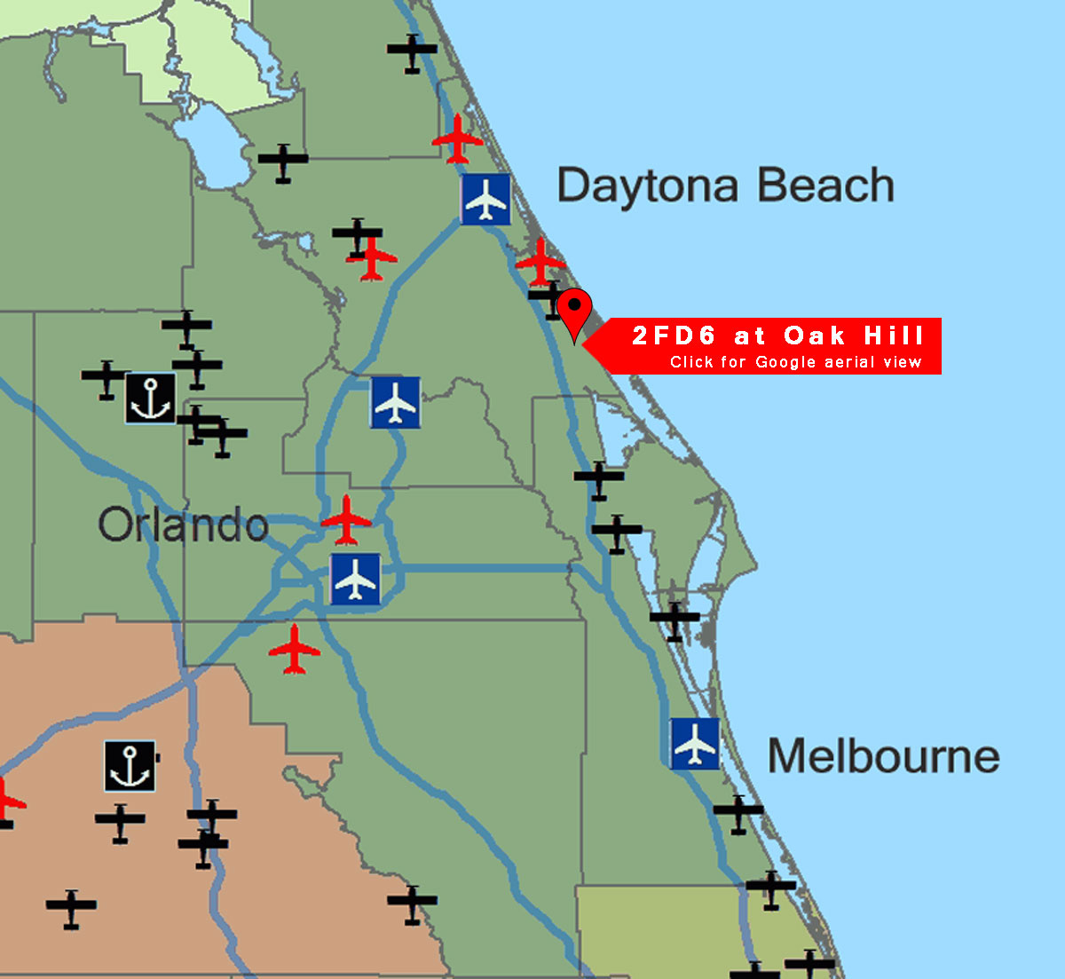 Location - Glide Path in Map Of Oak Hill Florida