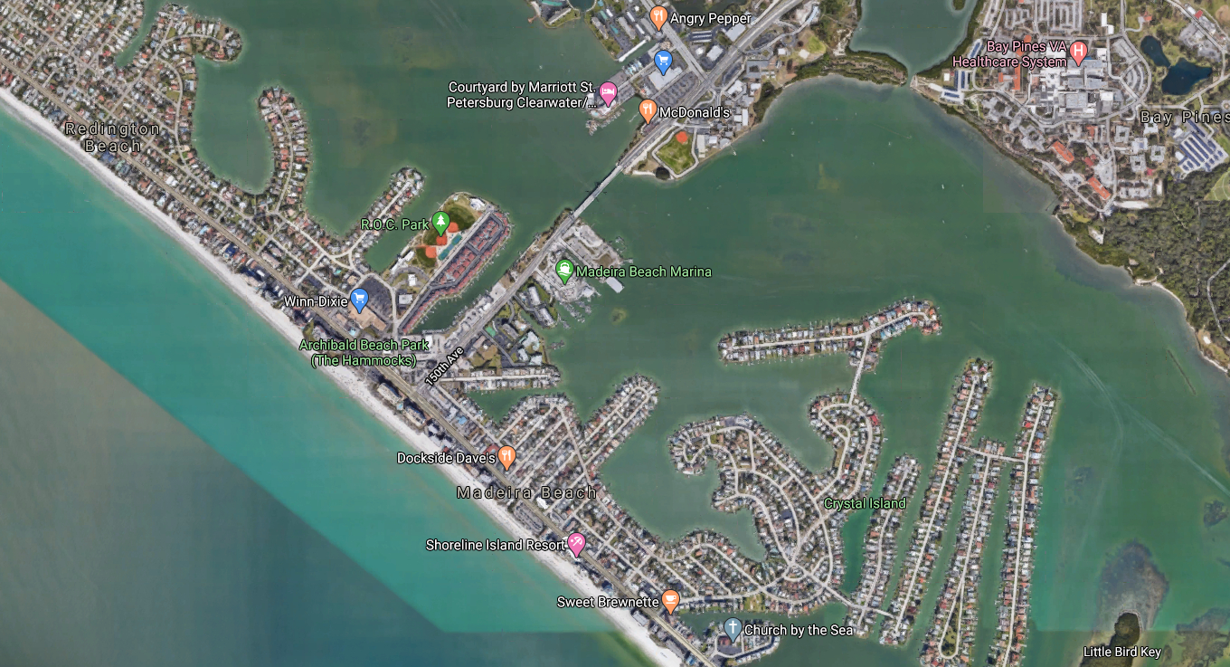 Location - Madeira Beach, Fl in Madeira Beach Map of Florida